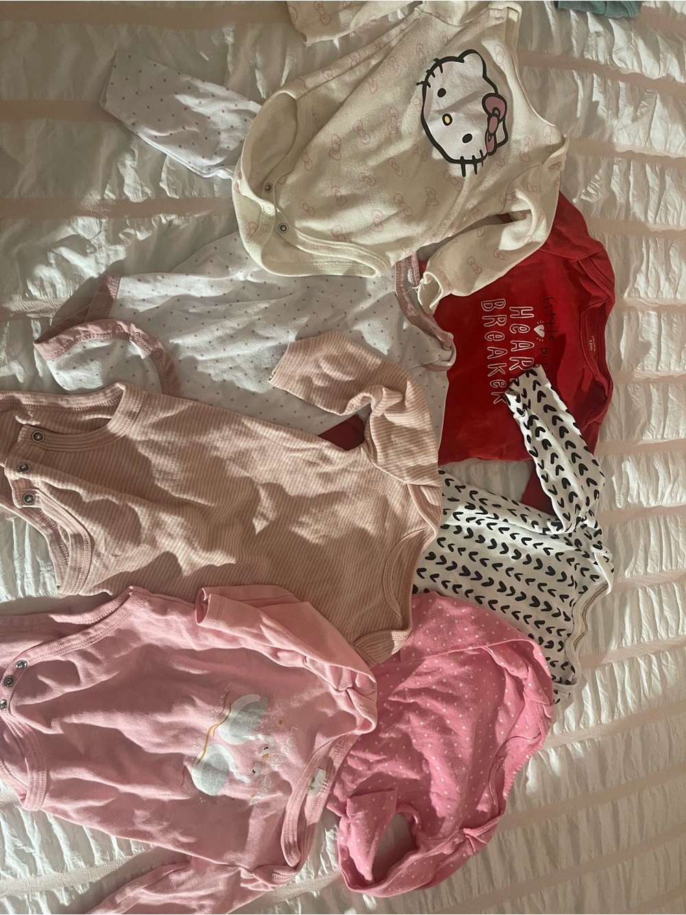 Hello Kitty Pink and Cream Kids Pajama Tops Set with Red Accent